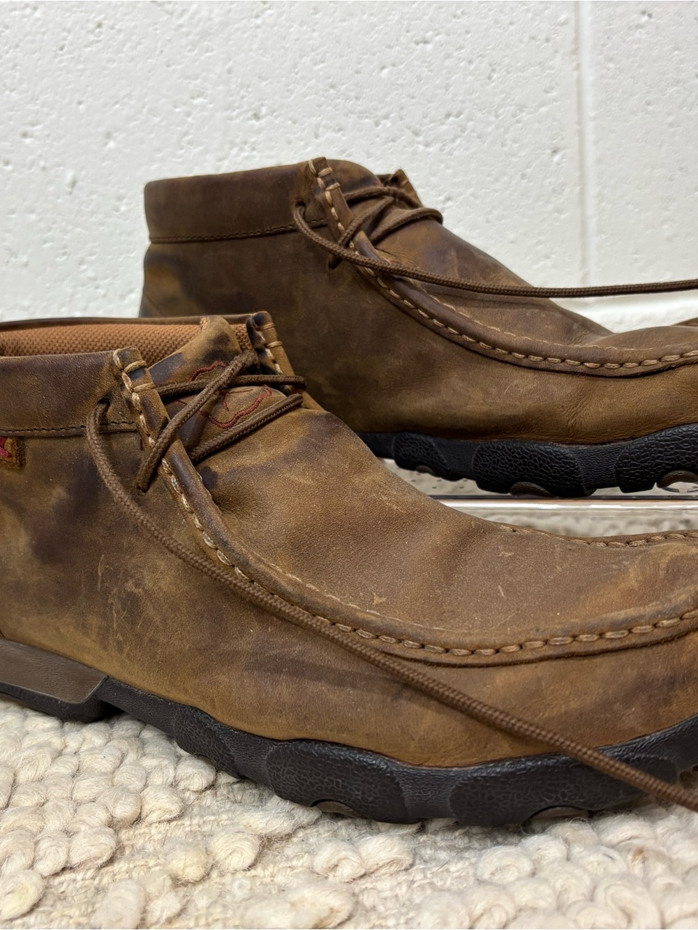 Twisted CX Men's Brown Leather work driving Moc